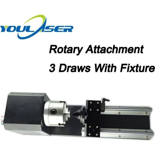 3 Draws Laser Rotary Attachment For Co2 Laser Engraving Cutting Machine