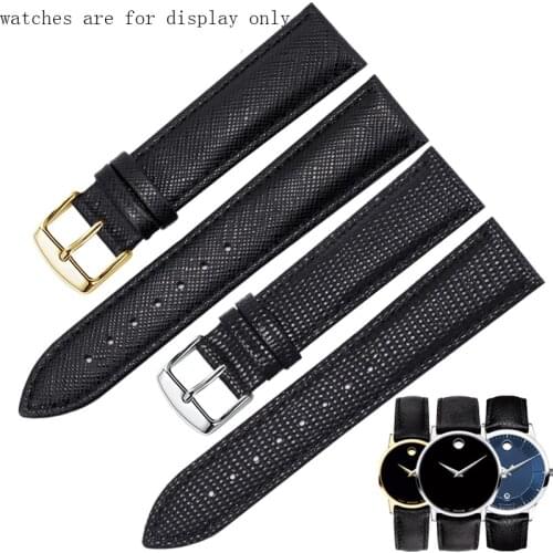 Yopo Genuine leather strap 14 15 16 18 20 21 22mm black texture bracelet 1881 series 0607204 men and women wristband GIve tool
