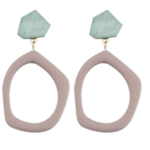 Trendy Simple Design Geometric Earrings Women Acrylic Drop Earrings Exaggerated Big Square Round Irregular Bohemian Jewelry 2020