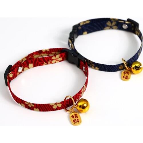 1PCS Spring Chinoiserie Cat Collar Newest Senior Lucky Necklace Bell Decoration Dog Puppy Adjustable Kitten Pet Collar Supplier
