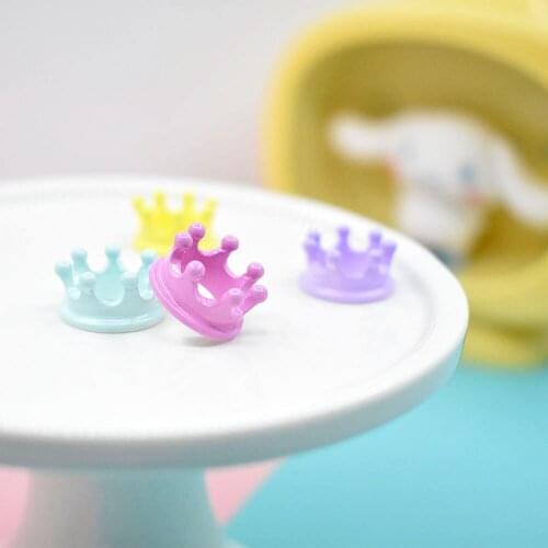 20pcs Pastel Candy Colors Princess Crown Resin Cabochons Embellishments Scrapbooking DIY Jewelry Findings Ornament Accessory