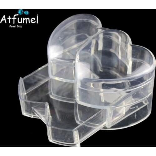 Acrylic Heart Shape Makeup Organizer Box Cosmetic Casket Maquillage Wedding Ring Earring Jewelry Storage Drawer Jewelery Case