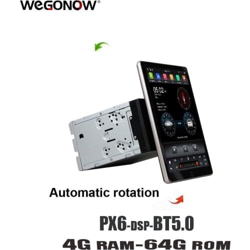 Automatic rotation Tesla Style PX6 9.7" Android 8.1 4GB +32GB Car DVD Player GPS RDS Radio Wifi Bluetooth 2Din for universal