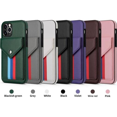 Lanyard Strap Wallet Card Bag Cases For iPhone 12 Pro Max 11 X XS Max XR 6S 7 8 Plus SE 2020 Leather Bracket Phone Coque Cover