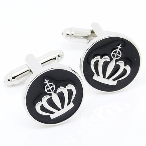 Black Crown Cufflink Cuff Link 15 Pairs Wholesale Free Shipping