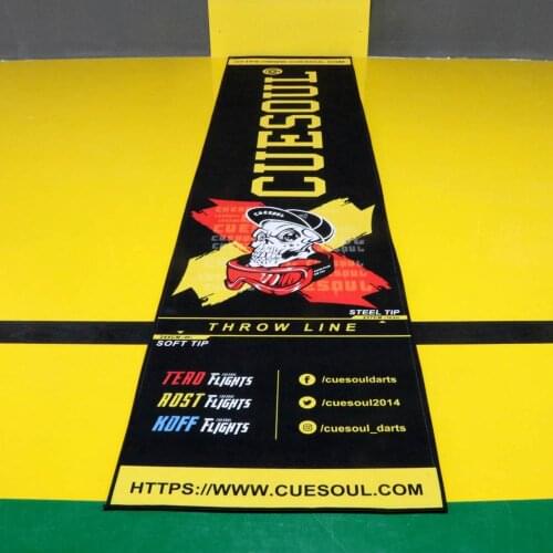 CUESOUL Heavy Duty Darts Mat Includes Both Official Soft & Steel Tip Throwline