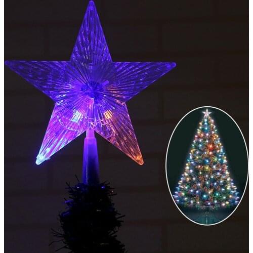 Colour Changing Flashing LED Star Light Christmas Tree Topper Decoration Lamp Colorful Christmas Tree Star Light