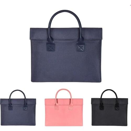 Business Laptop Briefcase Bag PU Soft Handheld Waterproof Nylon Case Bags 15.6 14 13.3 inch Accessories