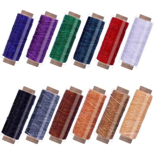 Nonvor Leather Flat Waxed Thread Cord for DIY Handicraft Tool Stitching Thread for Leather Craft DIY Bookbinding Repairing