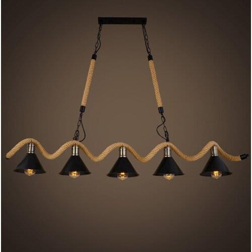 Hemp rope chandelier creative personality retro nostalgia industrial restaurant bar bar bar Internet bar Hotel chandelier