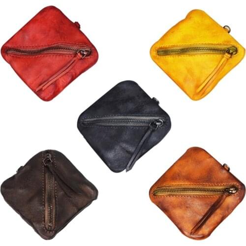 Small Wallet Ladies Leather Headset Purse Key Ring Coin Card Holder Money Bag for Women Men
