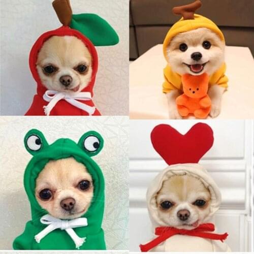 Lovely Hoodie Jacket for Dogs Animal Heart Shaped Overalls Fall Winter Warm Small Dog Clothes Chihuahua Pets New Years Costumes