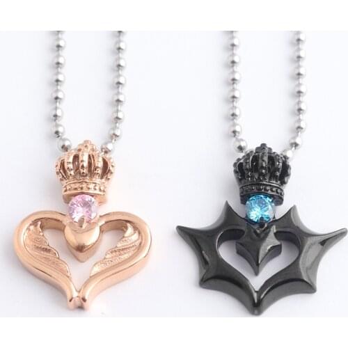 Fashion Lover Her King His Queen Crown Letter Necklaces Couple Pendants For Women Men Valentines Day Gift Jewelry Dropshipping