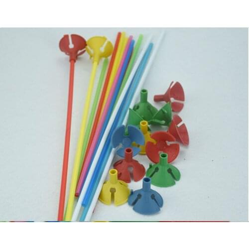Inflatable 100sets/lot Balloons Stick Rods Mulit-color Holder Pvc Rod Support Balloon Accessories Funny Large Outdoor Party 2021