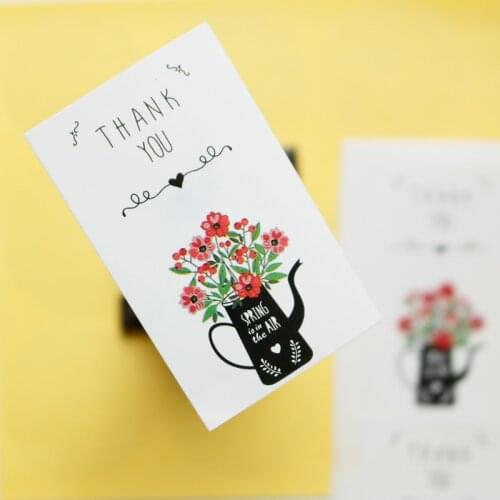 300pcs Thank you Teapot Paper Stickers Big Size Flower White Gift Stickers DIY Party Decoration Adhesive Seal Sticker Labels