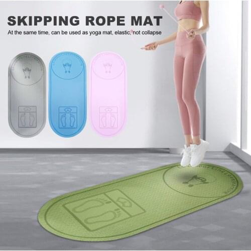 Rope Skipping Floor Mat Shock Absorption Mute Dancing Yoga Pad Non-slip Prevent Injuries High-density and Elastic Soft 6mm Thick