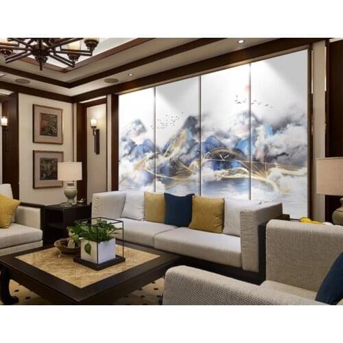 Custom Wallpaper Home Decoration Living Room Bedroom Mural 3D Ink landscape painting oil mist golden Jiangnan 3d wallpaper