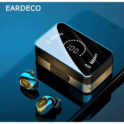 EARDECO Mirror Screen Wireless Headphones Bass Bluetooth Earphone 3500mAh Sport Wireless Earphones Earbuds In Ear Headset Mic