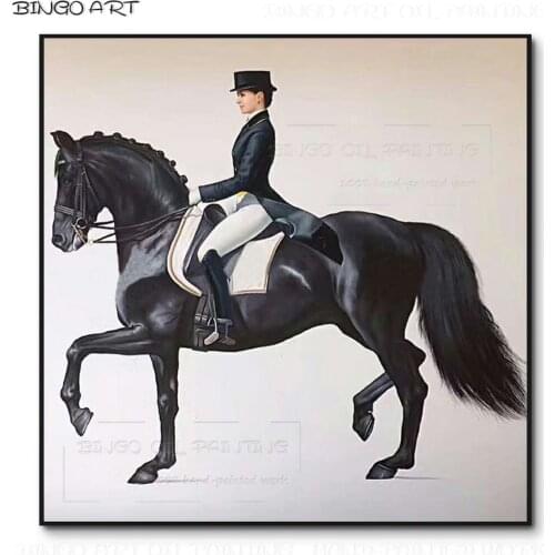 Excellent Artist Hand-painted High Quality Wall Artwork Lady Riding Horse Oil Painting on Canvas Luxury Wall Art Figure Painting