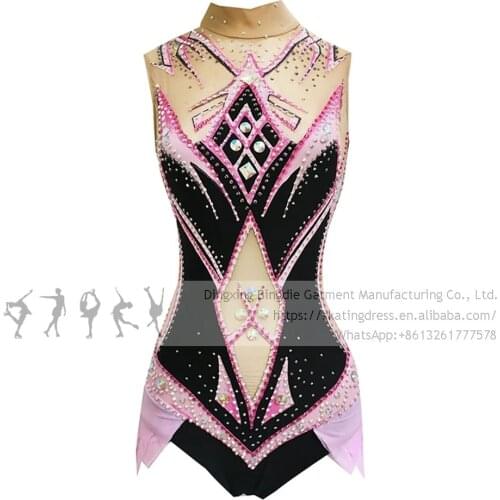Figure Skating Dress Girls kids Teens Sparkly Figure Skating Dress Leotard Artistic College Costume Multicolor