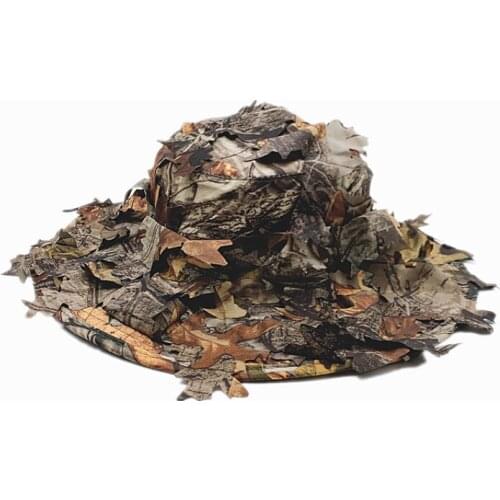 A hot item Outdoor Military Fans Field CS Camouflage Hat Hunting Camouflage Hat Leaf Bionic Camouflage Benny Hat Round Hat