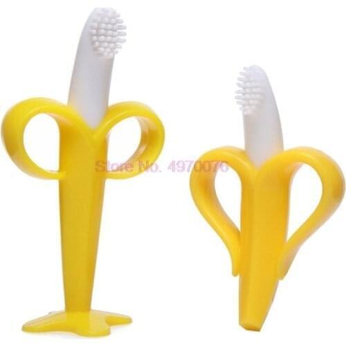 DHL 100pcs Baby Teether Teething Ring Silicone Toothbrush High Quality And Environmentally Safe Kids Teether Children Chewing