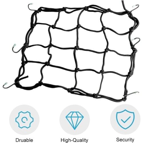 New 30x30cm Luggage Cargo Mesh Net Car Accessories Motorcycle Bike Helmet Holder 6 hooks Hold Mesh Net Bag Auto Car Styling Tool