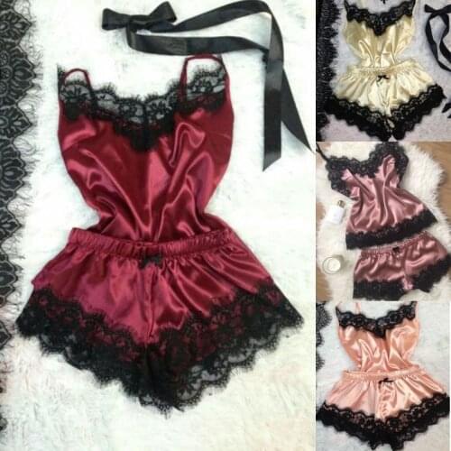 Sling silky comfortable pajamas sleep pants Women Exotic/lace Sets Silk Satin Kimono Robe Short Bathrobe Lingerie Sleepwear