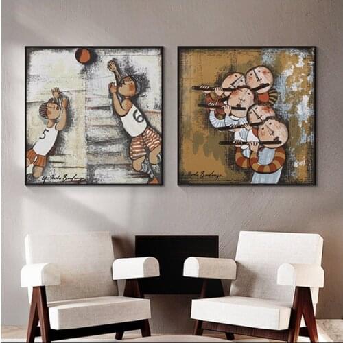 Modern Figure Painting Abstract Canvas Painting Square Decoration Art Poster Printing Waterproof Poster Picture Mural FamilyGift