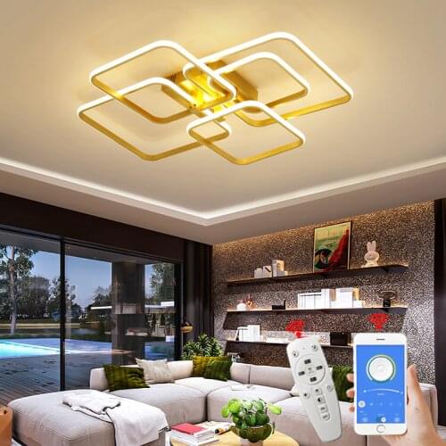 Modern Led chandeliers For Living Room Study room Bedroom lights lampara techo Gold color Ceiling chandelier fixtures 90-260V