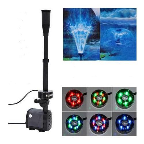 40W 45W Changing LED Aquarium Submersible Pump Garden Fish Pond Fountain Pump Led Lighting Fountains Maker