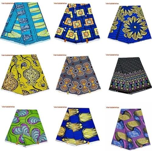 African Real Wax Print Fabric Organic 100% Polyester VeritableWax High Quality 6 Yards 3Yards African Fabric For Party Dress