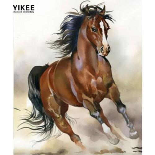 YIKEE diamond painting black horse Diamond Embroidery Sale Diamond Art Mosaic Crystal Handicraft Wall a7041
