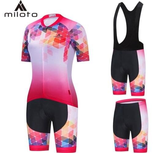 Miloto Women Short Cycling Jersey Sets Summer Breathable Ropa Ciclismo Lady Road Bike Wear Racing Uniform Mtb Bicycle Sport Suit