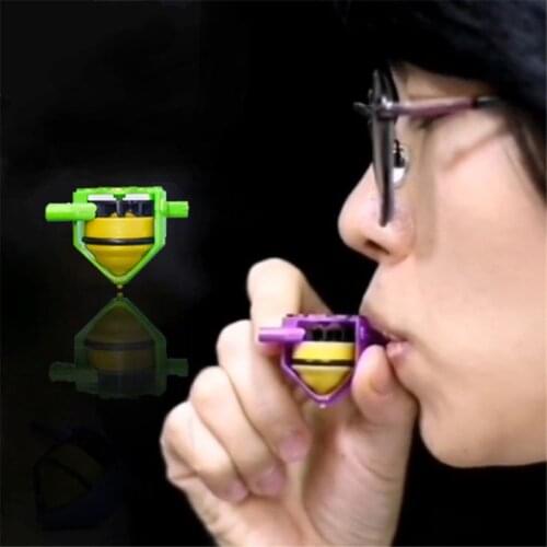 1PCs Spinning Top Novelty Whistle Gyro Toys Blowing Rotation Stress Relief Desktop Spinning Top Toys Kids Toys Gift Classic Toys
