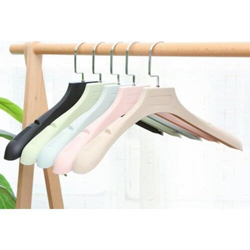10 pcs/lot Thickened Plastic Clothes Hangers with Wide Shoulder Design Anti-skid Suit Hanger Adult Garment Rack