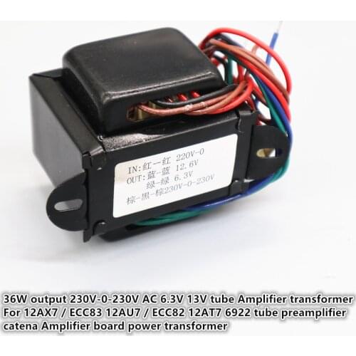 12AX7/ECC83 12AU7/ECC82 12AT7 6922 tube preamplifier catena Amplifier board power transformer 36W output 230V-0-230V AC 6.3V 13V