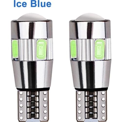 1x Auto 5W5 Led Lamp T10 W5W Led Signal Light Canbus 12V 6000K Auto Claerance Wedge Side Reverse lampen 5630 6SMD Blauw Geen Fou