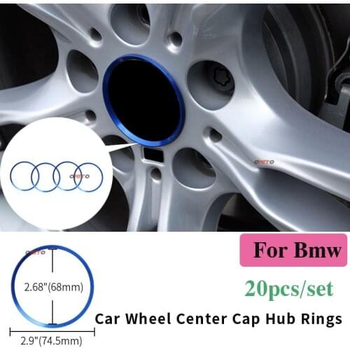 20pcs/lot Blue/red/gold/silver Car Wheel Center Cap Rings Wheel Hub Decoration For E60 E90 F10 F30 F15 E91 E92 E93 F02 E63 E64
