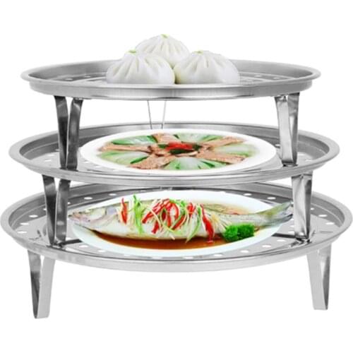 4pcs Multifunction Steamer Shelf Cookware Stainless Steel Steamer Rack Durable Pot Steaming Tray Stand Kitchen Accessories