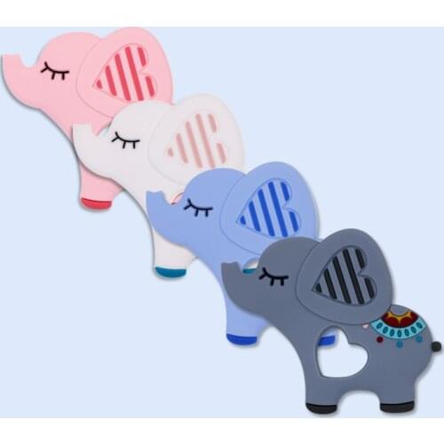 Kovict 5/10pcs Elephant Silicone Teether BPA Free Food Grade Silicone Pendants DIY Pacifier Chain Accessories Baby Molar Toys