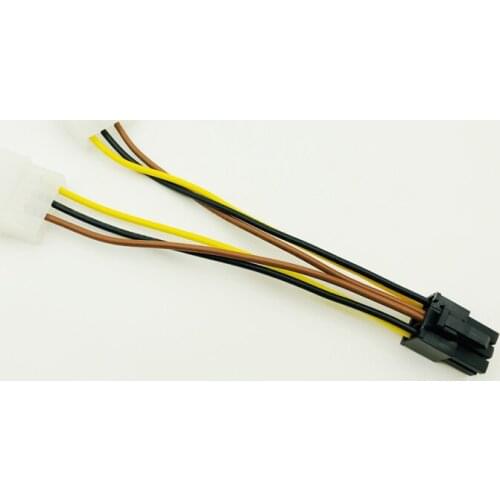 5PCS SATA Power Cable PCI-E 6Pin Female to Molex 4pin x2 Splitter Power PCI Express Extension Cables 15CM for BTC Miner Mining