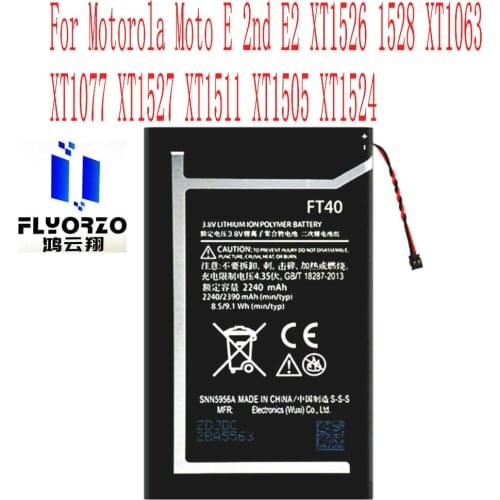Brand new Original 2240mAh FT40 Battery For Motorola Moto E 2nd E2 XT1526 1528 XT1063 XT1077 XT1527 XT1511 XT1505 Mobile Phone