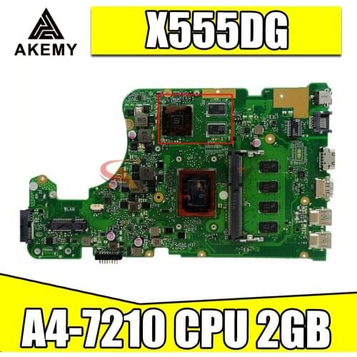Akemy For ASUS X555DG X555YI X555Y x555d original motherboard X555YI notebook mainboard with A4-7210 CPU 2GB RAM test full 100