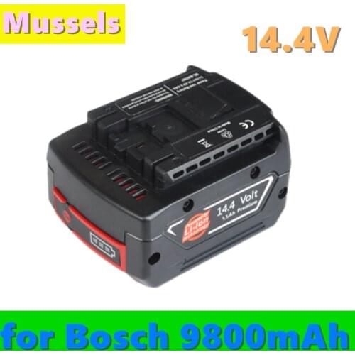 14.4V 9800mah Rechargeable Li-ion Battery cell pack for BOSCH cordless Electric drill screwdriver BAT607,BAT607G,BAT614G