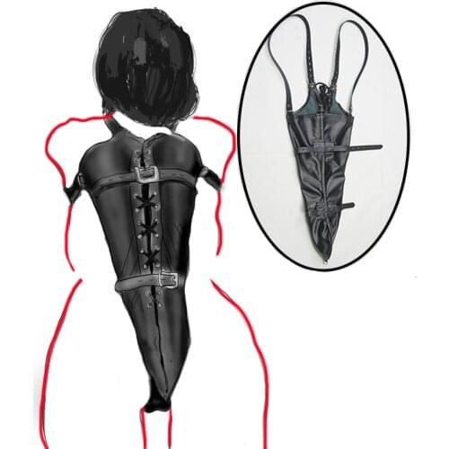 Full Sleeve Armbinder BDSM,Leather Back Straitjacket, Bondage Glove Lace & Buckle Tie Up,Sex Toys For Couples