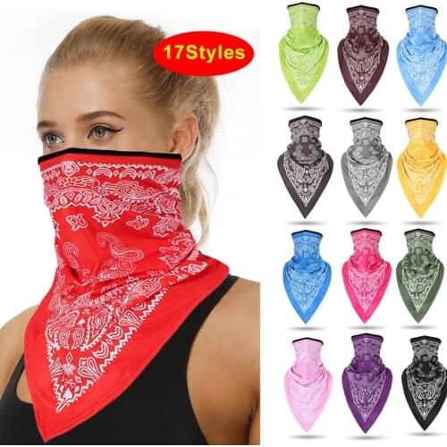 Big Sale 17 Style Men Women Face Scarf Bandana Ear Loops Face Balaclava Neck Gaiters Digital Printed Windproof Thin Wrap Scarf