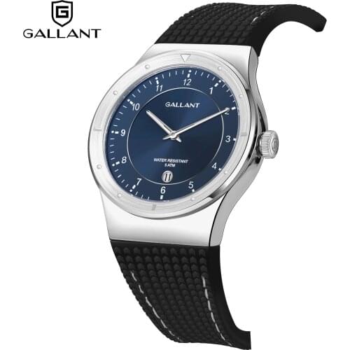 Mens Watch Swiss Quartz Watch Stainless Steel Wrist Watch for Men with Calendar 5ATM Silicone Strap Mens Watch Elegant