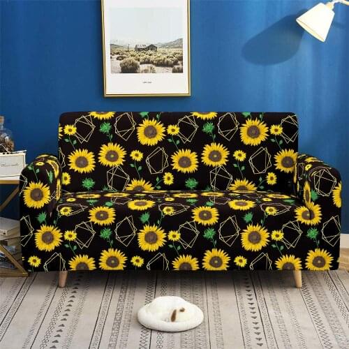 3D Colorful Sunflower Sofa Cover For Couch Covers Flowers Sofa Covers For Bedding Room Simple Armchair Covers