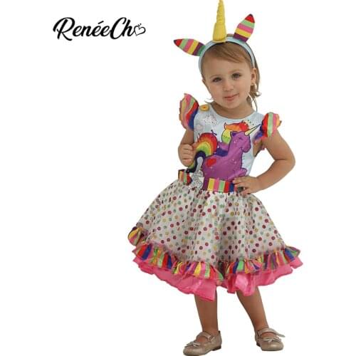 Kid Costume For Christmas Girls Unicorn Costume Toddler Unicorn Dress For Halloween Cosplay Birthday Dresses For Little Girl 1-3